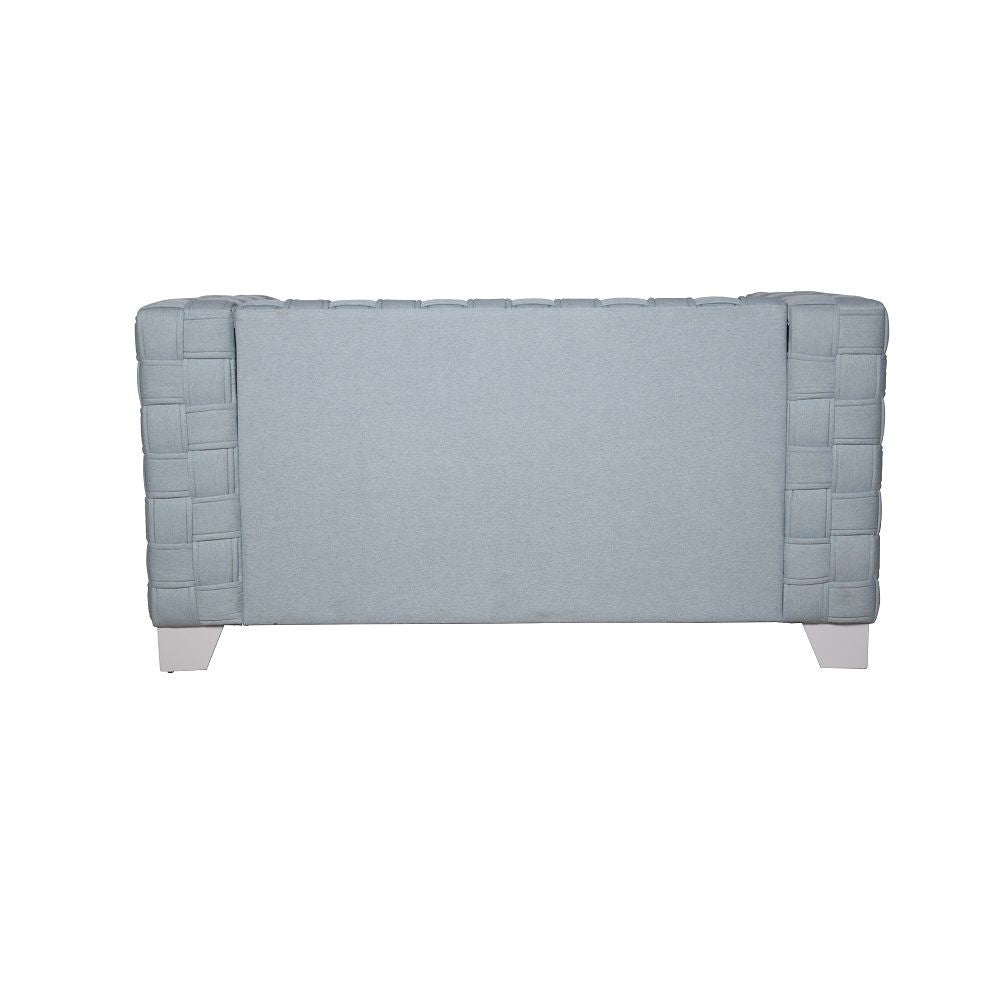 ACME Saree - Loveseat - Light Teal & White | Meri Furniture