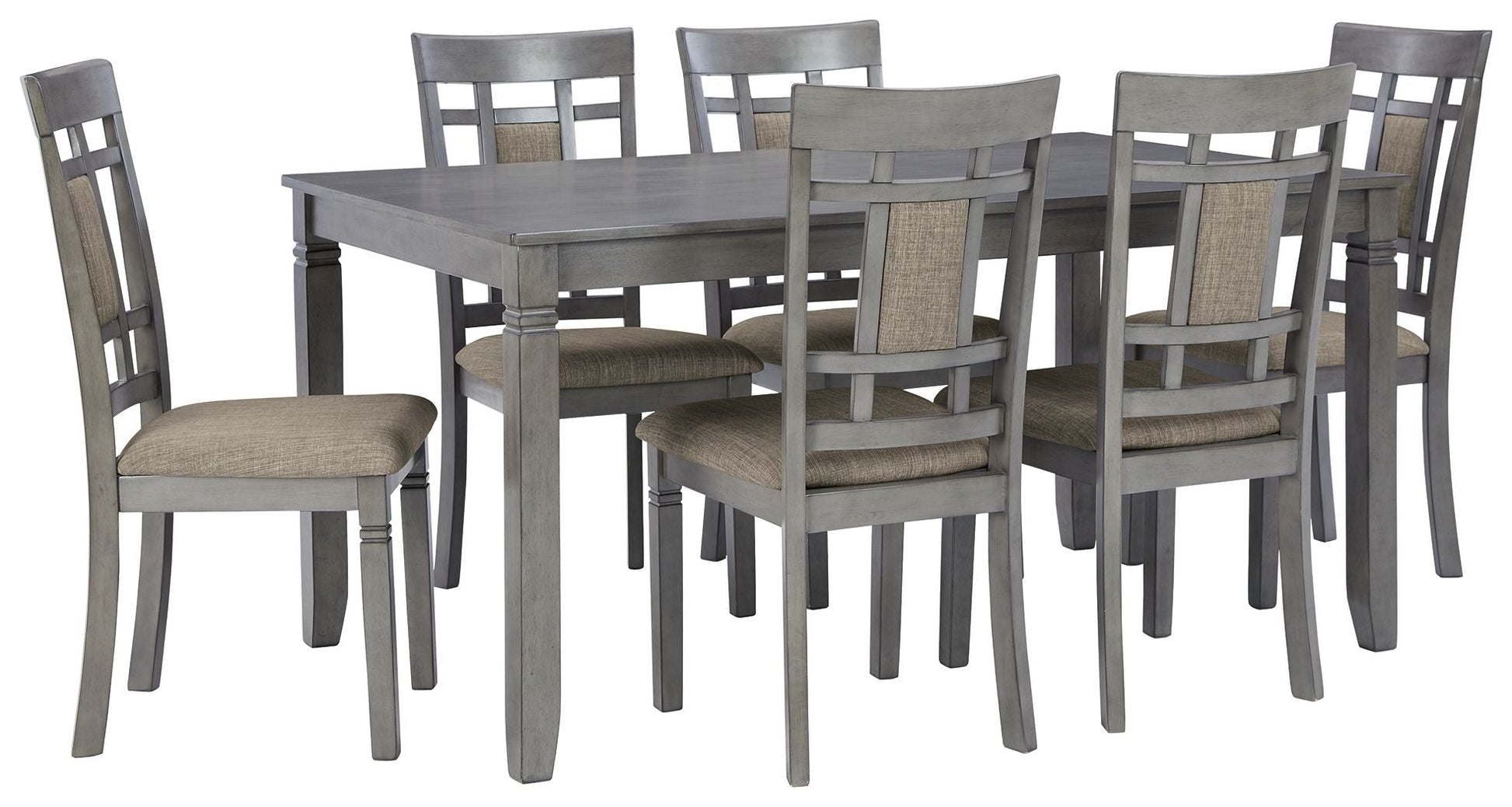 Ashley Furniture Jayemyer - Charcoal Gray - Rect Drm Table Set (Set of 7) | Meri Furniture