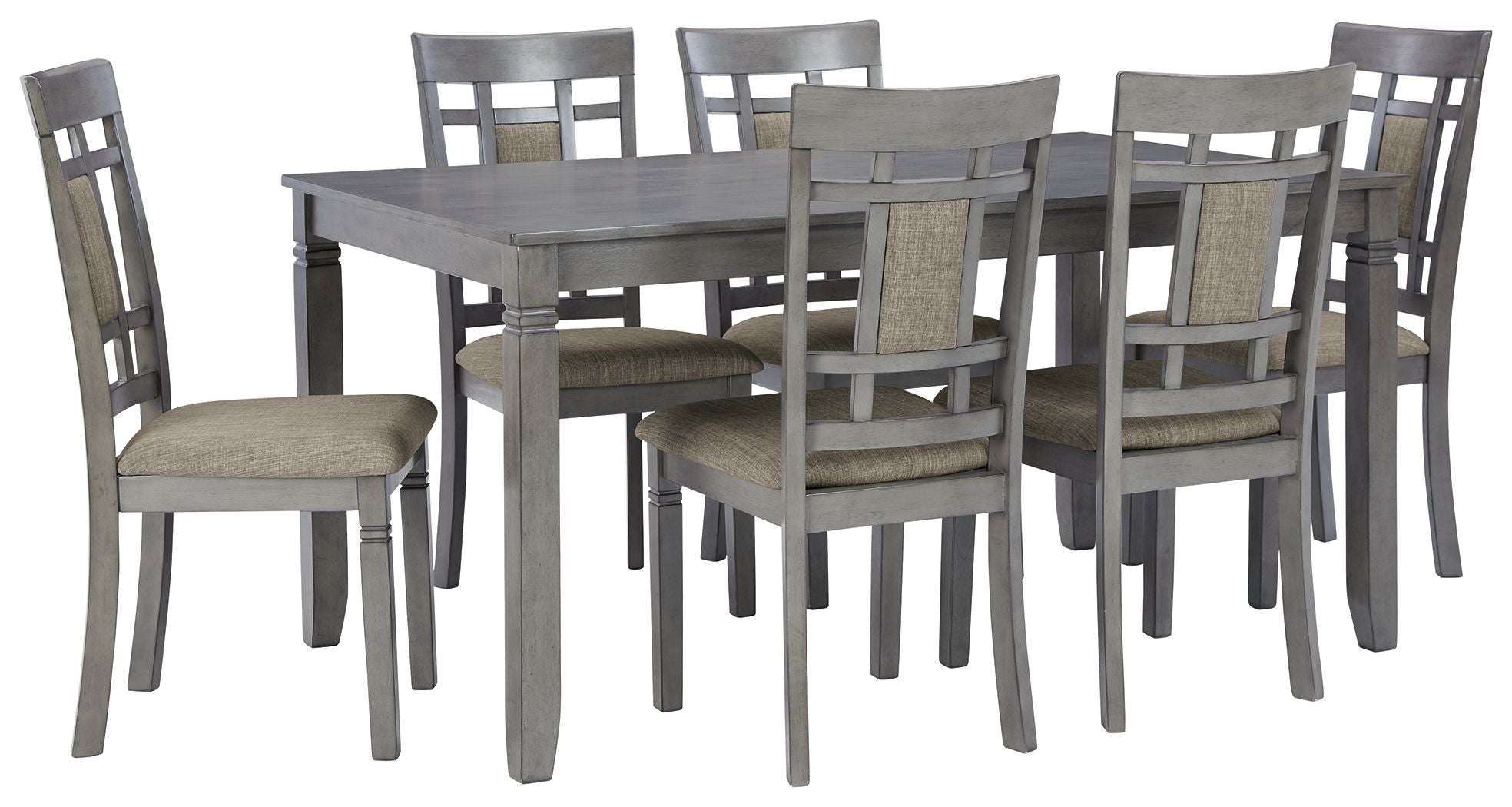 Ashley Furniture Jayemyer - Charcoal Gray - Rect Drm Table Set (Set of 7) | Meri Furniture