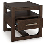 Breckington - Dark Brown - Square End Table