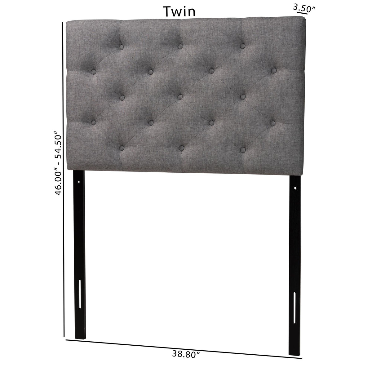 Viviana Modern and Contemporary Grey Fabric Upholstered Button-Tufted Twin Size Headboard