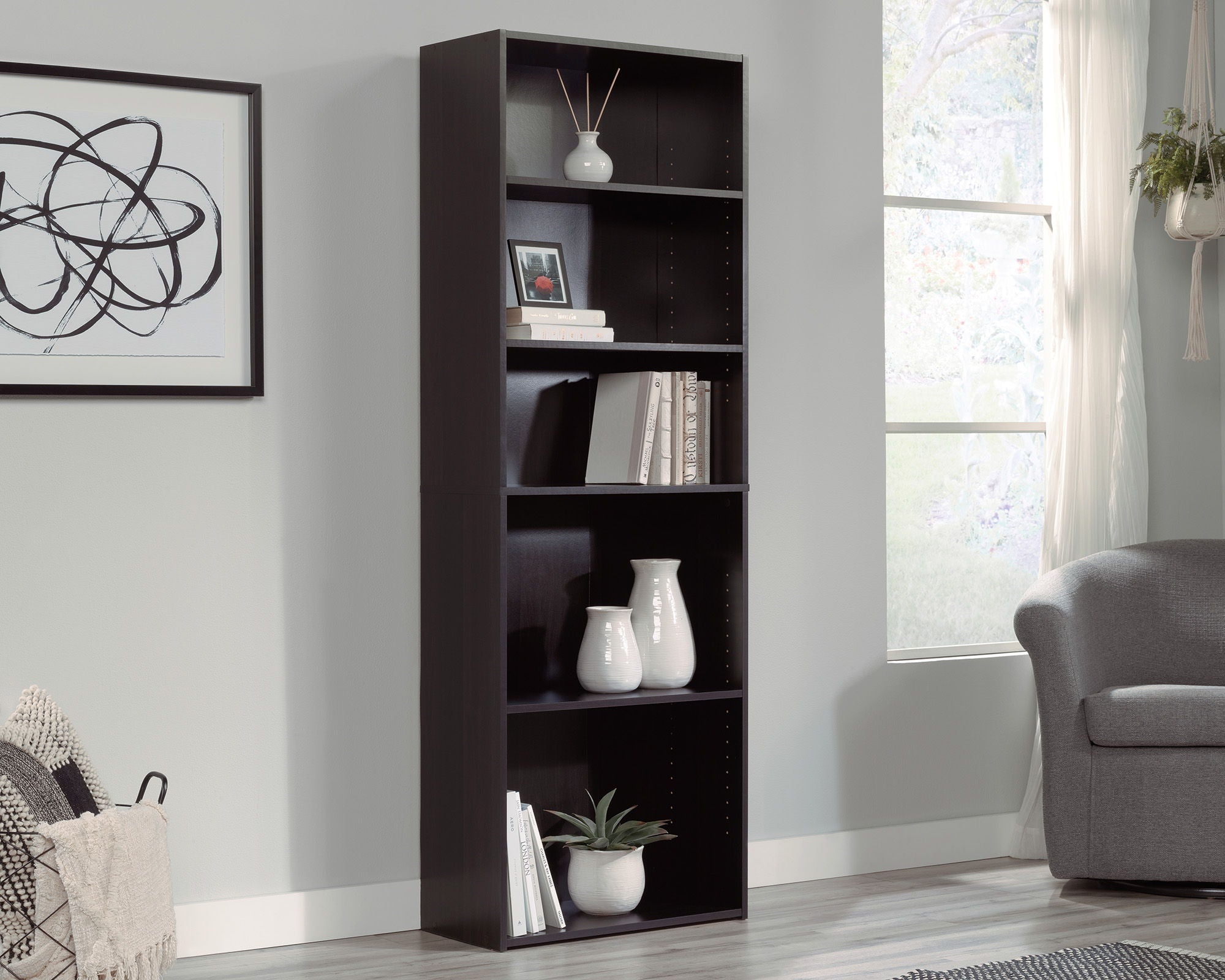 5-Shelf Bookcase Cinnamon Cherry