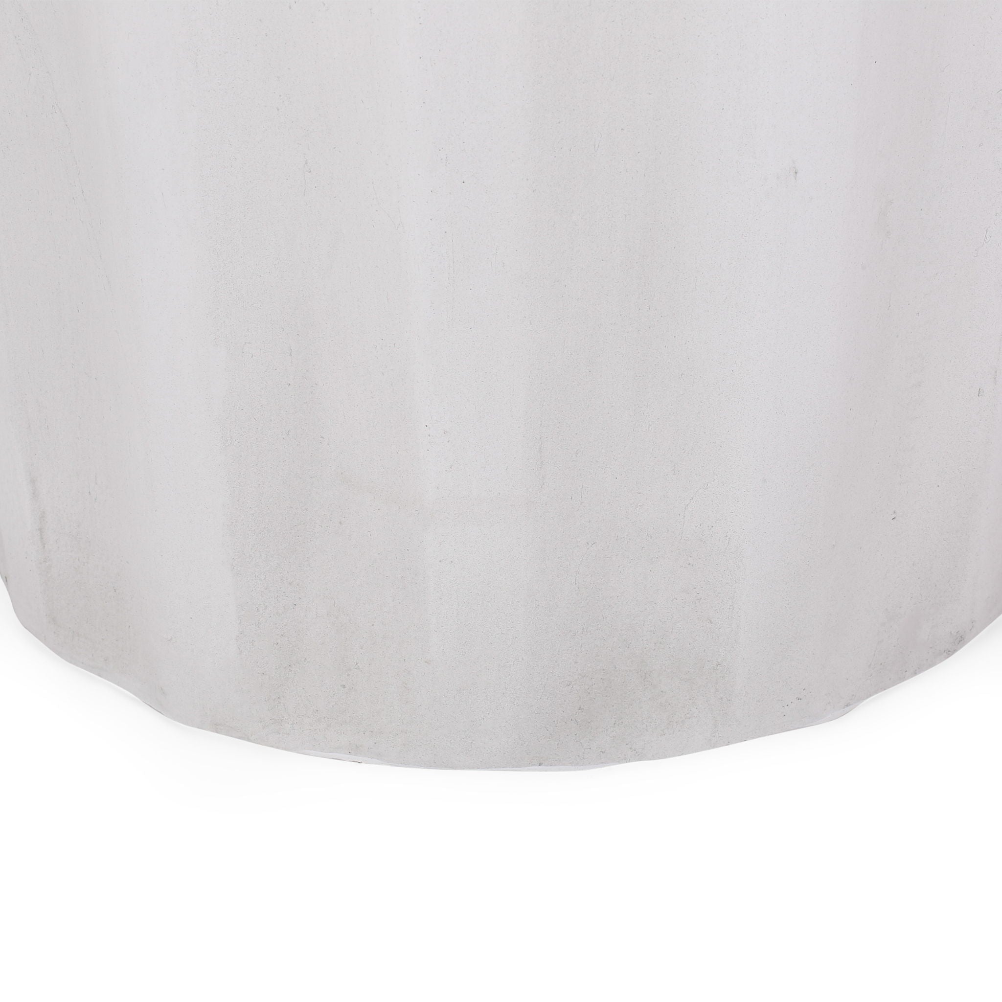 Outdoor End Table With Soft Wave Edge - Antique White