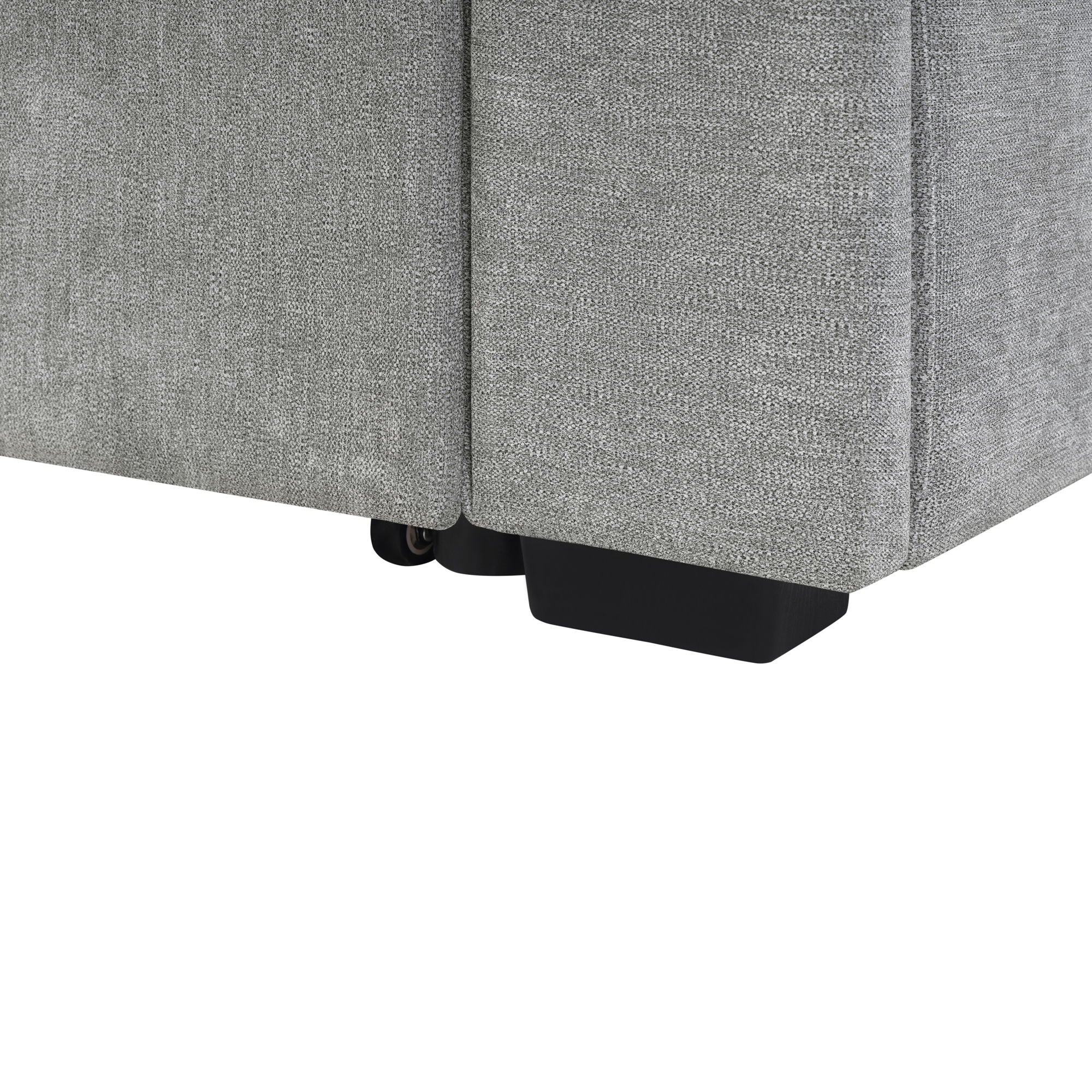 Convertible Sectional L-Shaped Sofa With Dual Pull-Out Sleepers, Flip-Top Table, USB Ports, Cup Holder & Storage