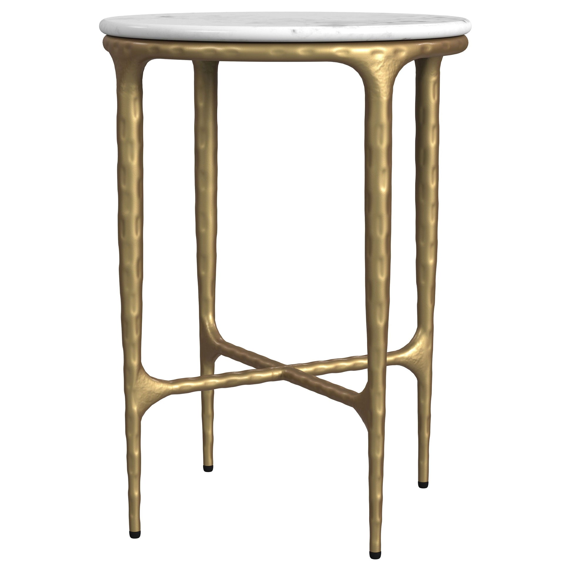 Coaster Fine Furniture Baldwin - Round Marble Top Side Table - White And Gold | Meri Furniture