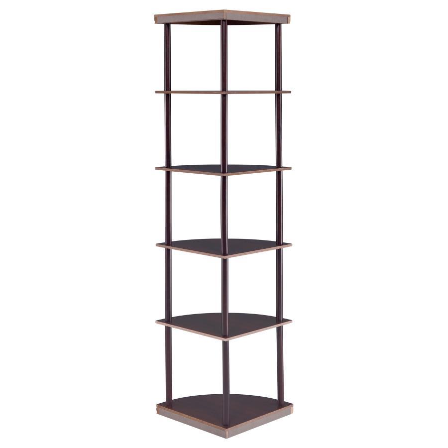 Bonwick - Wood 5-Shelf Corner Bookshelf - Cappuccino