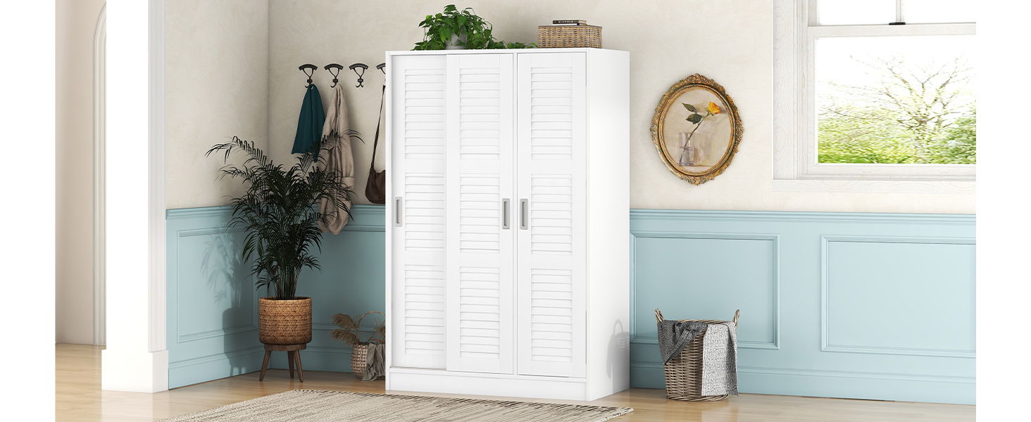 3 Door Shutter Wardrobe & Shelves