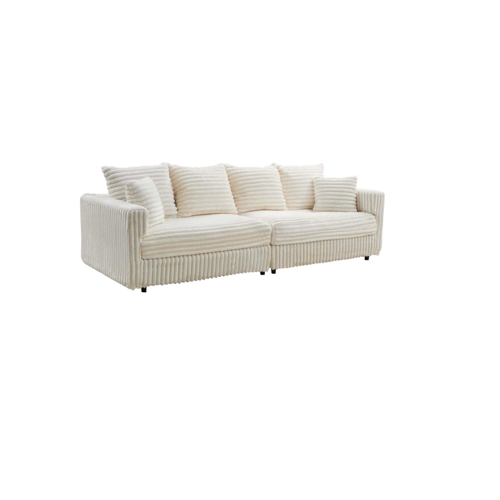 Modern Comfy Upholstered 4 Seat Sofa Cloud Couch,Deep Seat With Soft Pillows