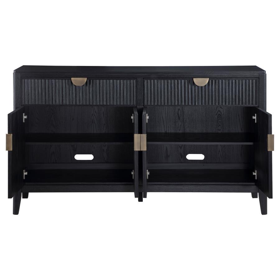 Coaster Fine Furniture Brookmead - 4 Door Sideboard Buffet Storage Cabinet - Black | Meri Furniture