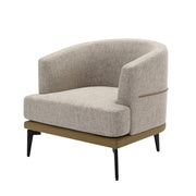 Modern Two-Tone Barrel Chair, Upholstered Round Armchair For Living Room Bedroom Reading Room