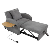 Convertible Single Chair Bed 3 In 1 Sofa With Computer Board And USB Ports - Gray