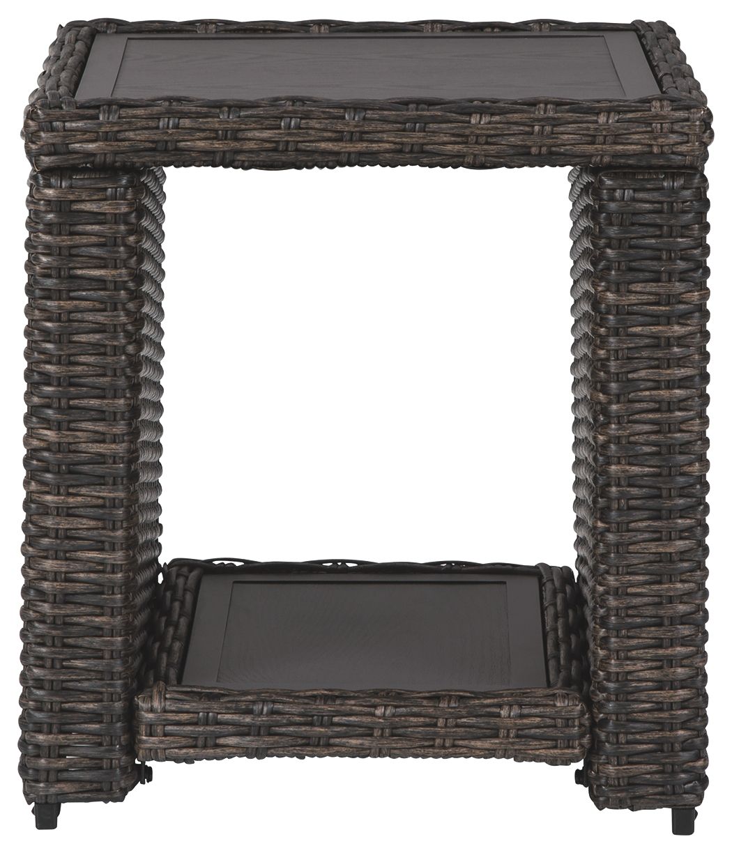 Ashley Furniture Grasson - Brown - Square End Table | Meri Furniture