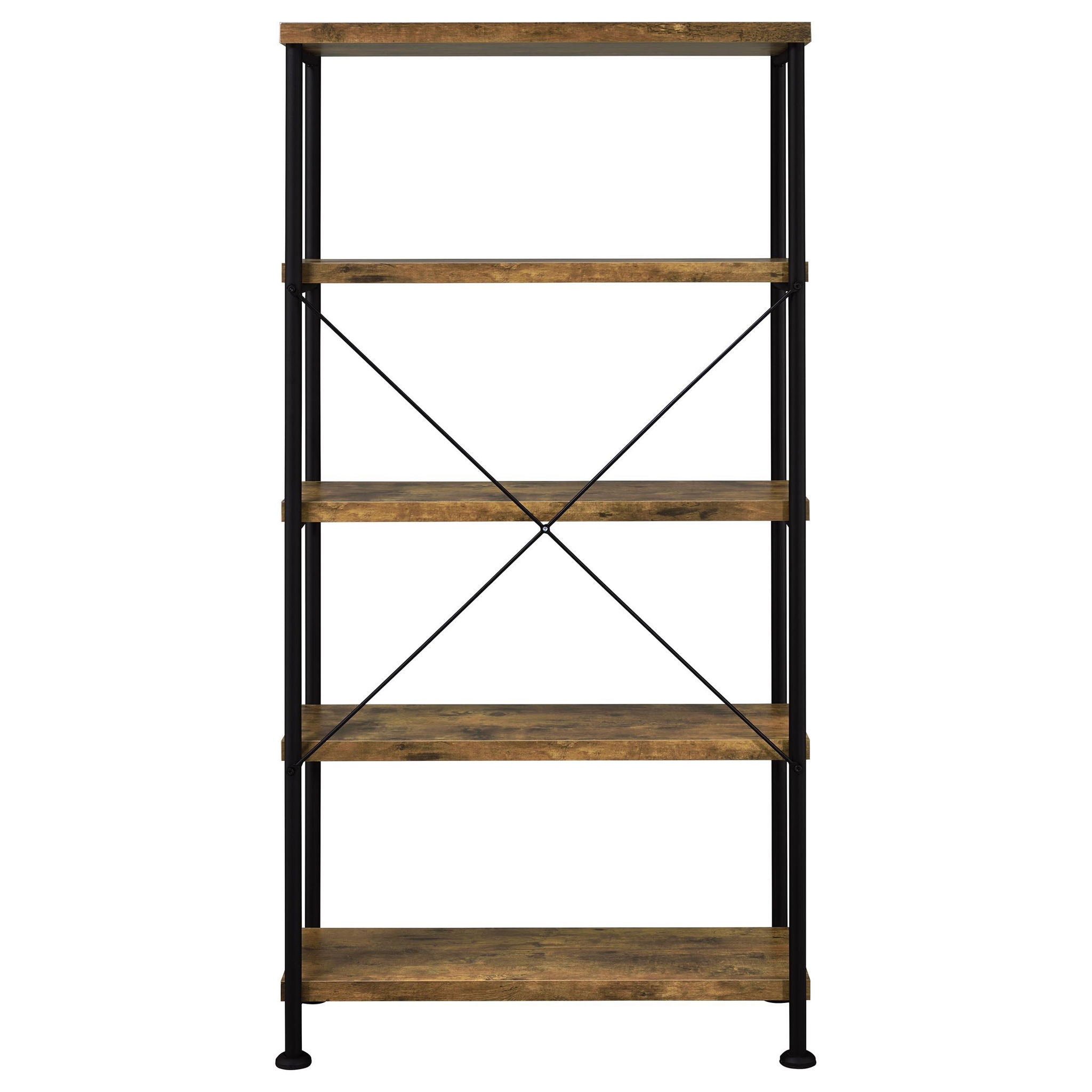 Analiese 2-piece Computer Desk Bookcase Set Rustic Nutmeg