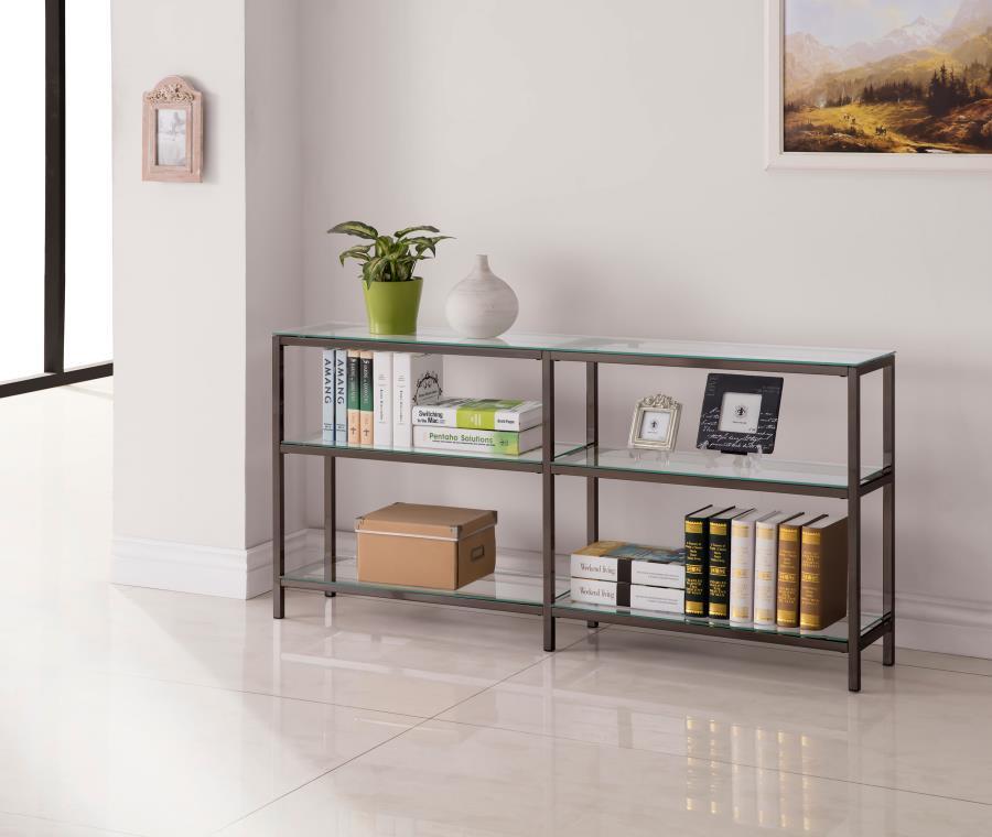 Coaster Fine Furniture Kate - 2-Shelf Console Bookcases - Black Nickel | Meri Furniture