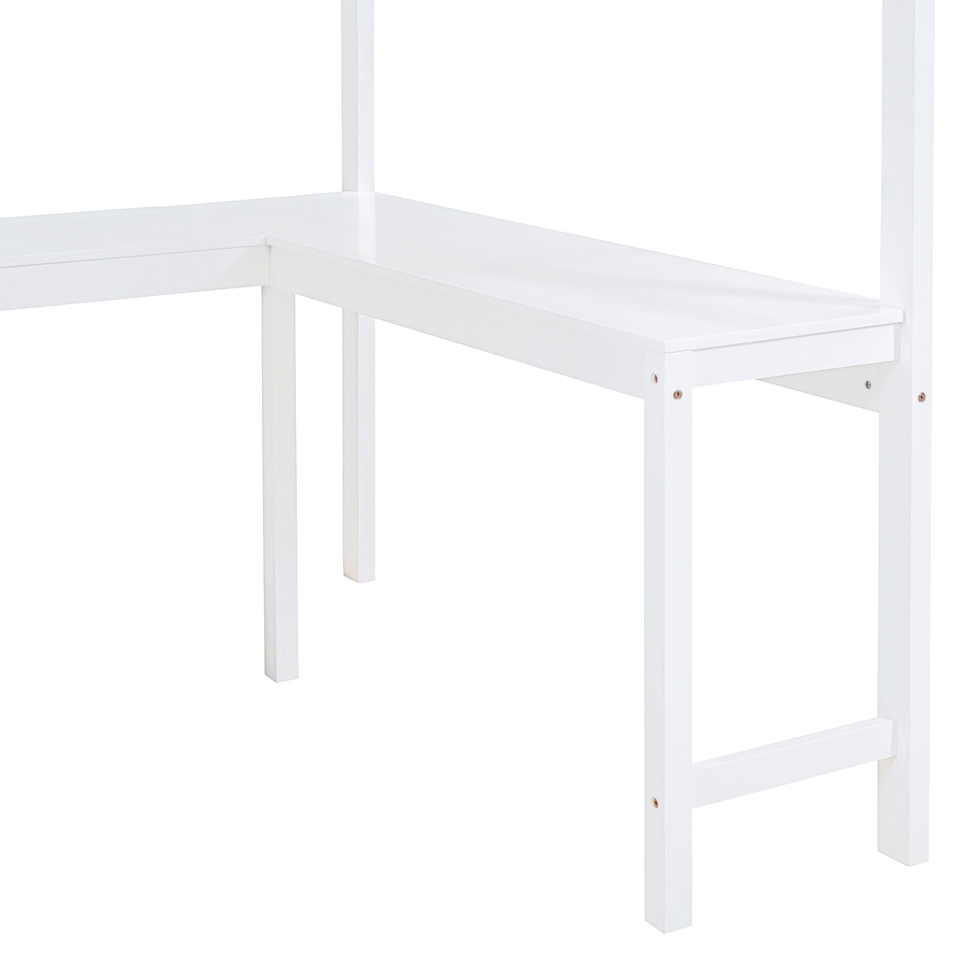 Modern Loft Bed With Desk And Shelves