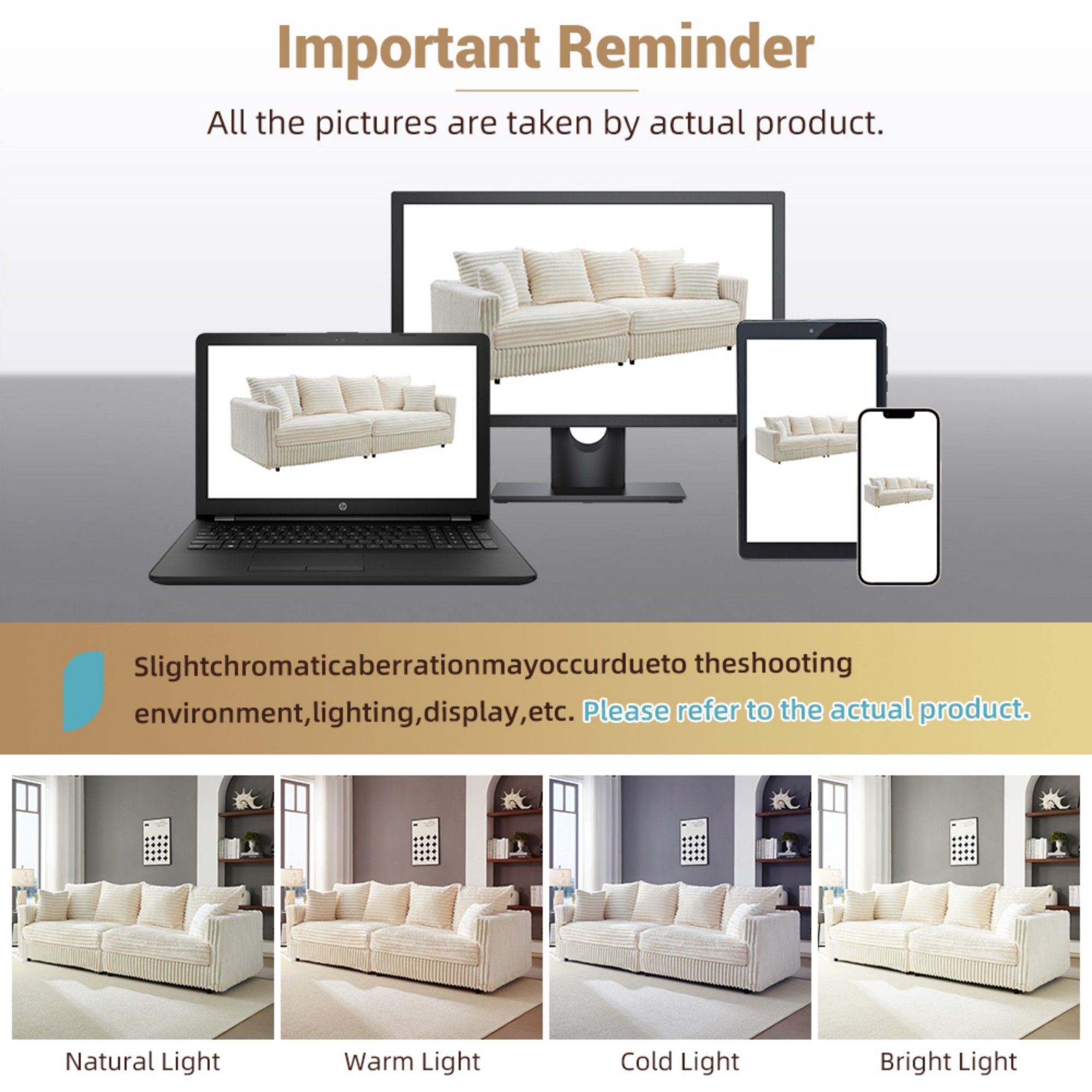 Modern Comfy Upholstered 4 Seat Sofa Cloud Couch,Deep Seat With Soft Pillows