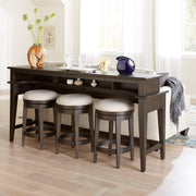 Liberty Furniture Mill Creek - 4 Piece Console Set (Bar Console & 3 Stools) - Dark Brown | Meri Furniture