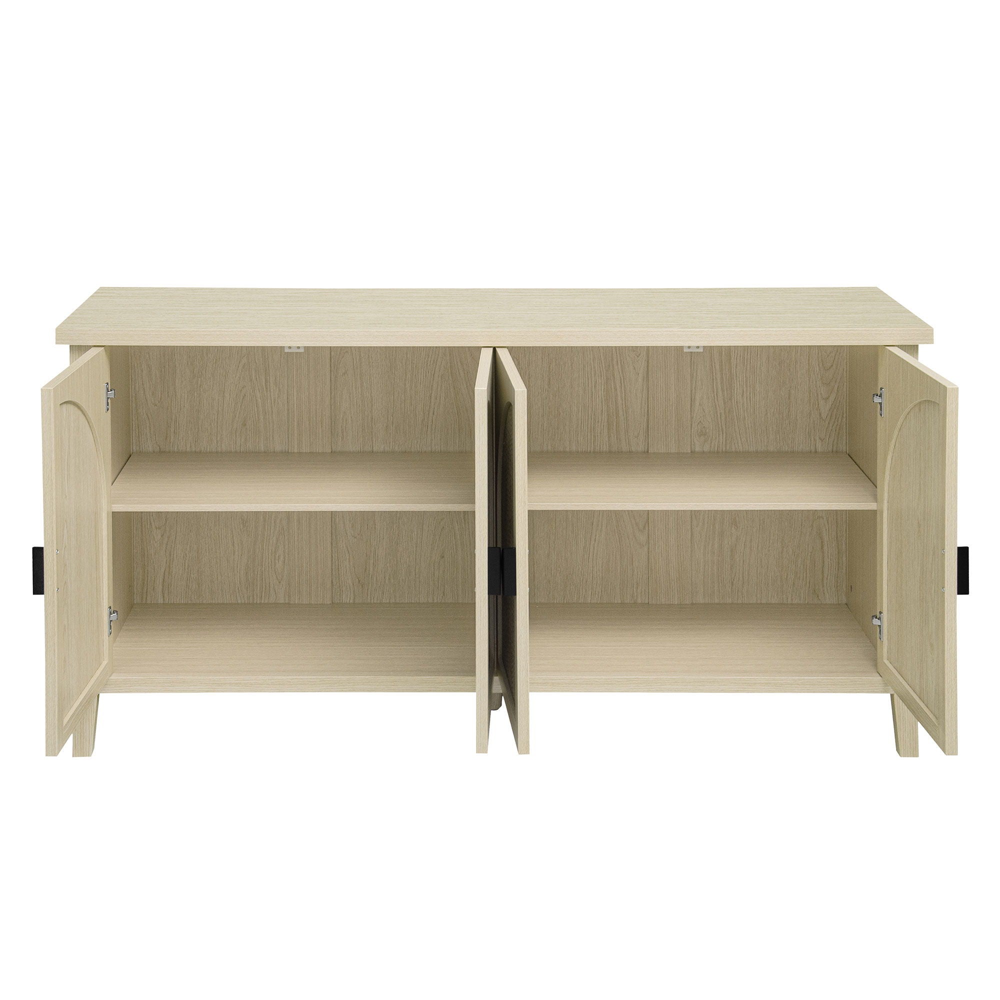 Rattan 4 Door Cabinet, Suitable For Bedroom - Natural