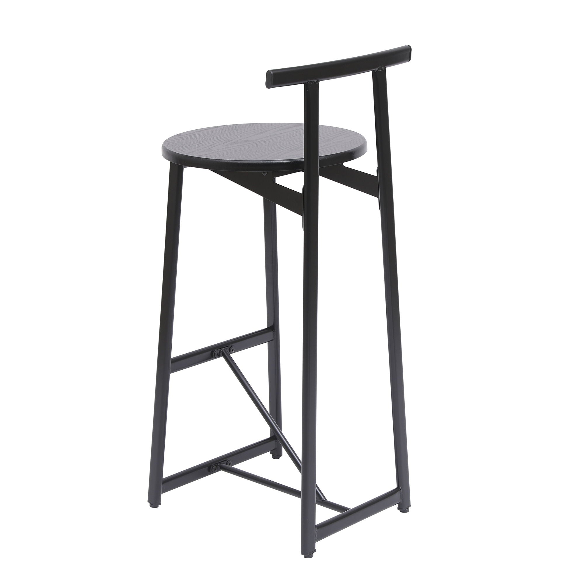 Modern Bar Stools With Backrest For Kitchen (Set of 3)