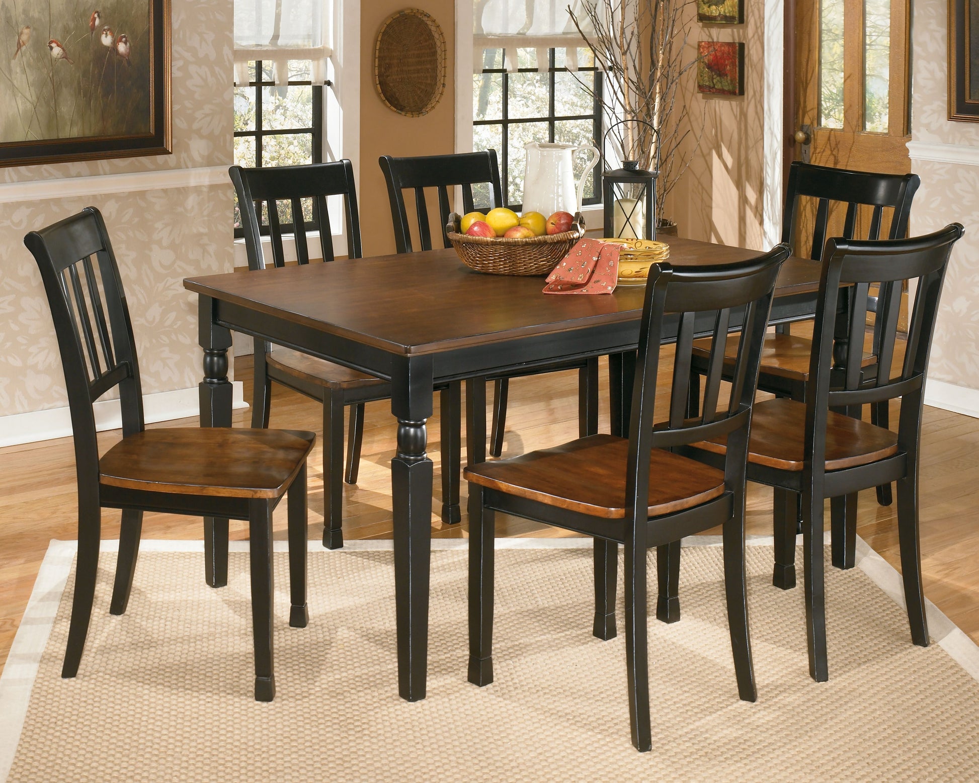 Signature Design by Ashley® Owingsville - Black / Brown - Rectangular Dining Room Table | Meri Furniture