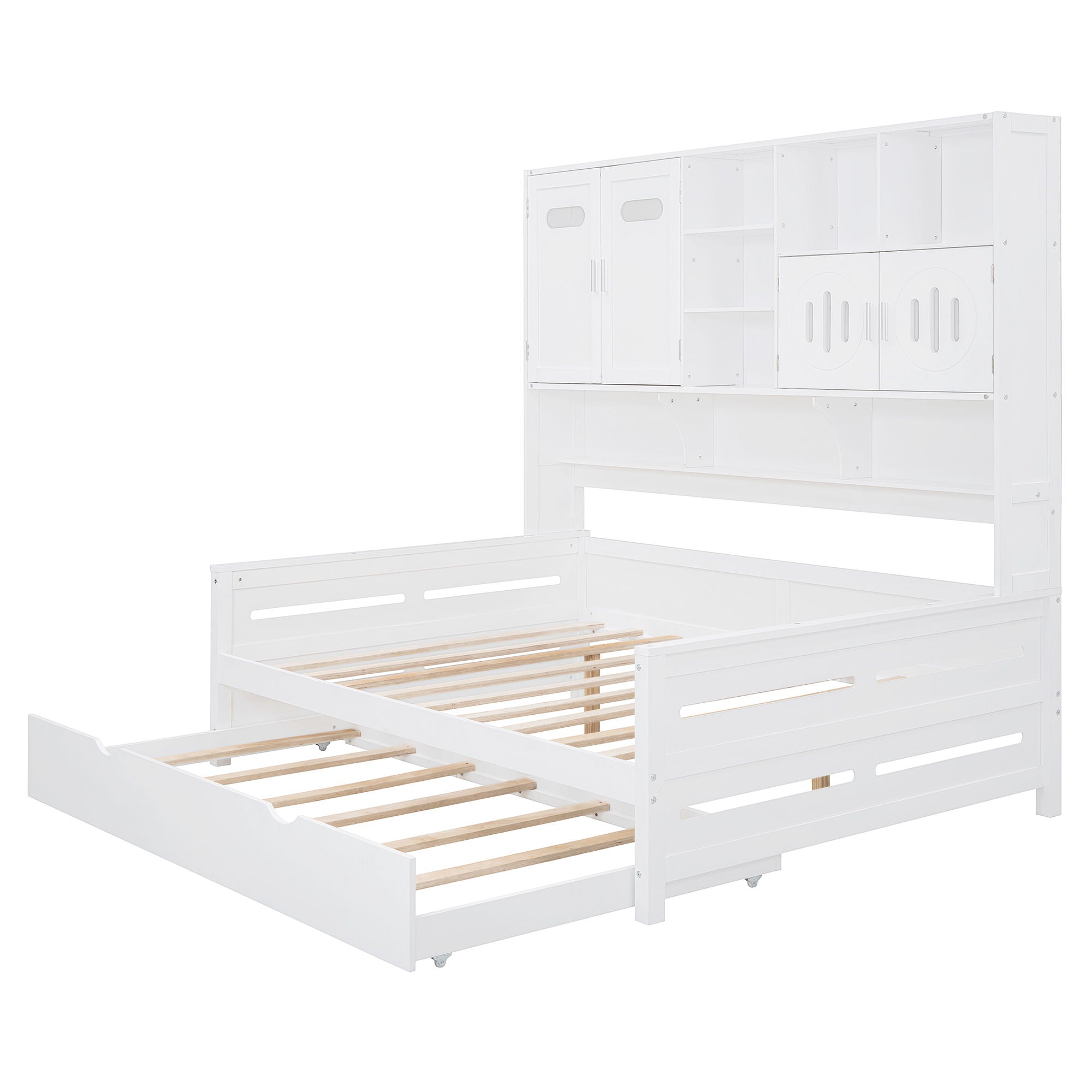 Daybed With All-In-One Cabinet And Shelf