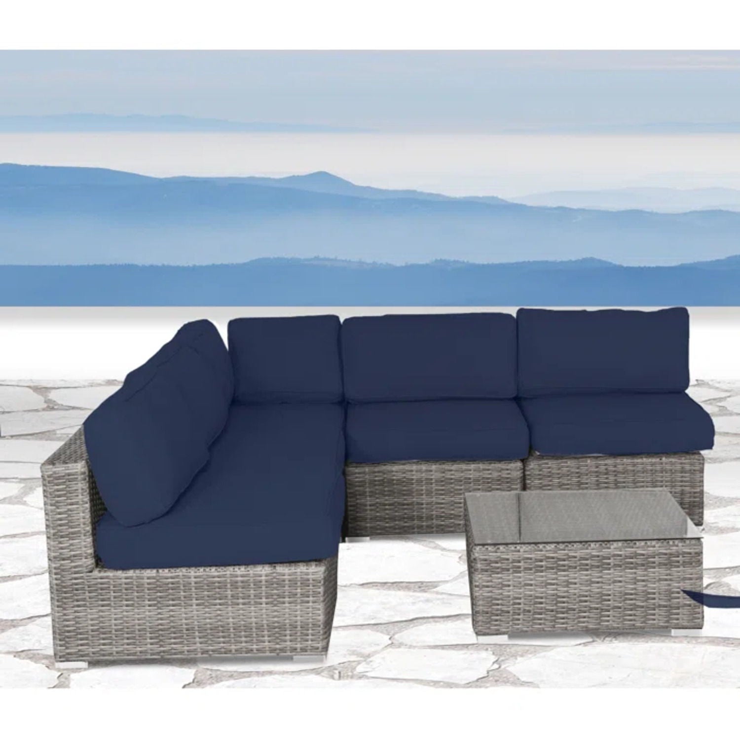 Outdoor Wicker Seating Group With Cushions
