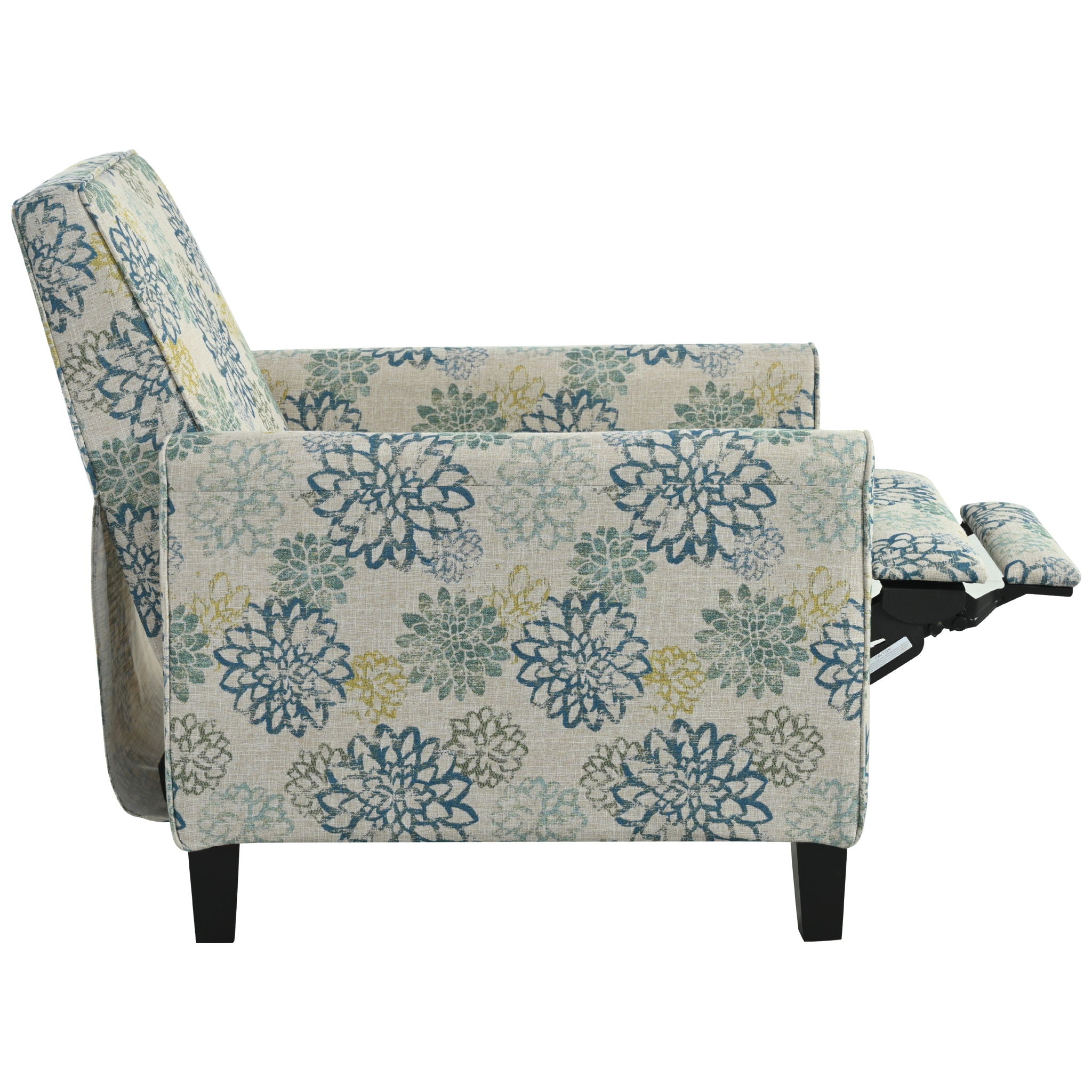 Push Back Upholstered Recliner Armchair