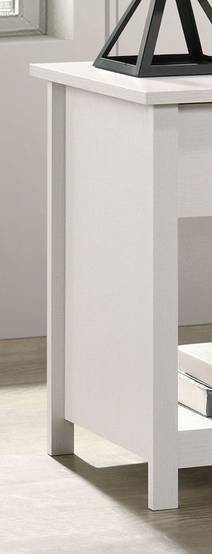 Celeste 20"W White 1-Drawer Nightstand Bedside Table