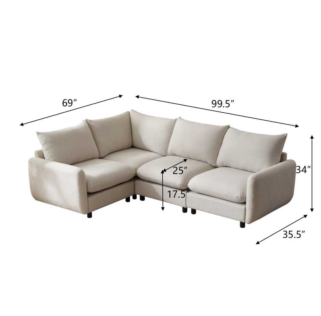 Modular Free Combination Sectional Sofa Couch