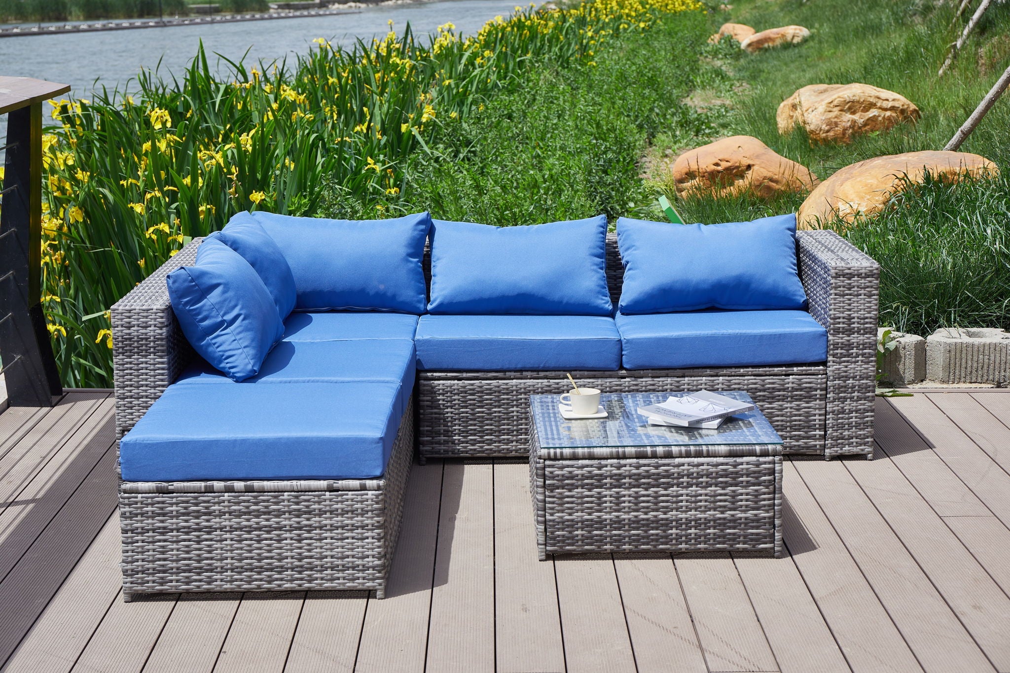 Patio Sofa With Cushions