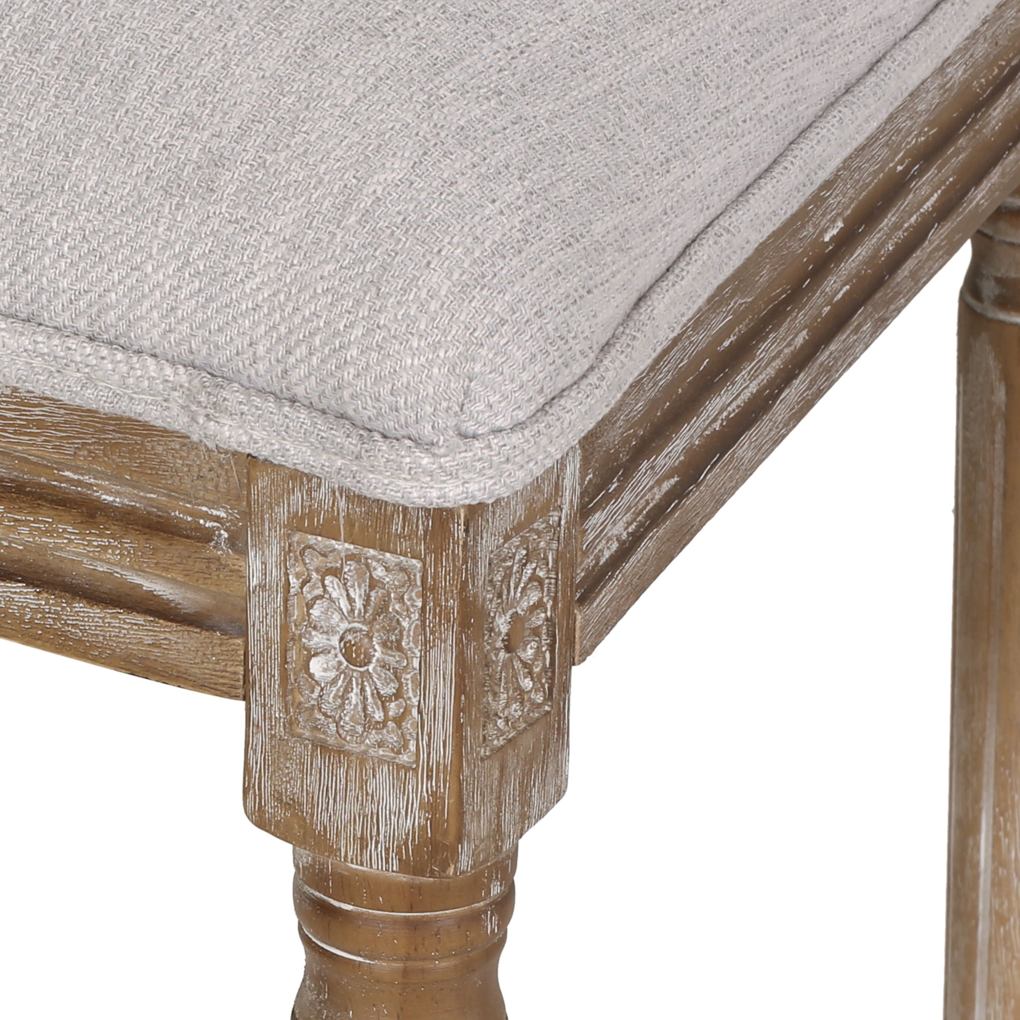 French Country Style Dining Chair With Upholstered Seating And Fluted Legs
