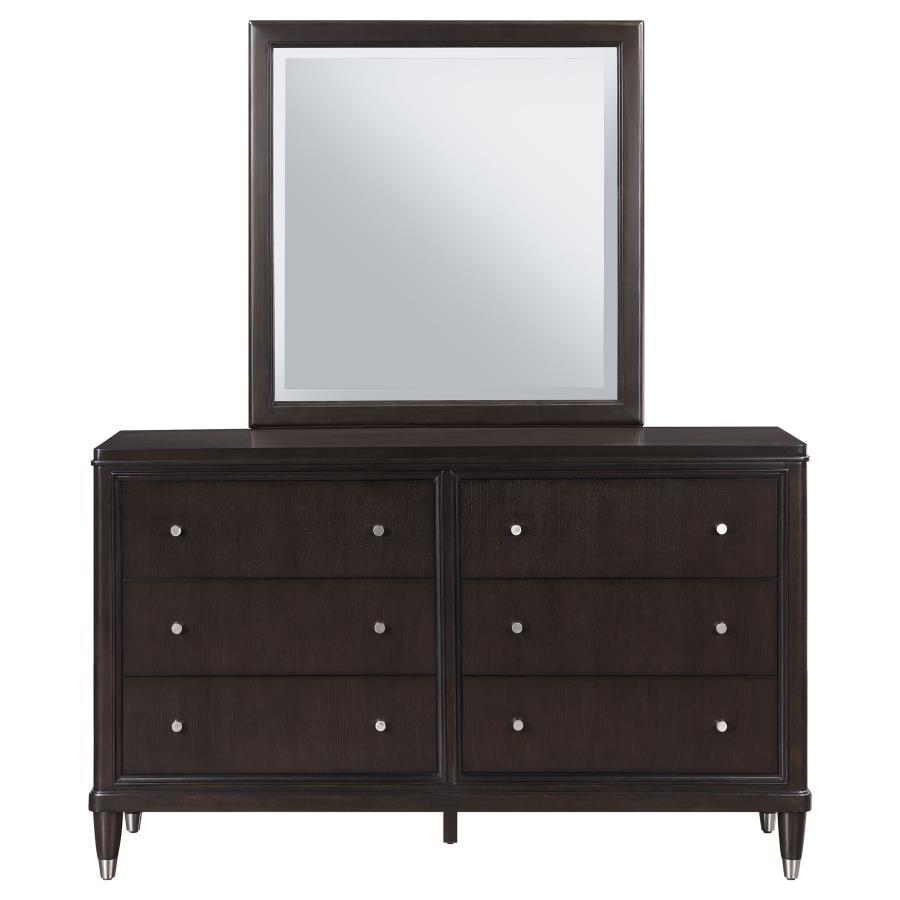 Coaster Fine Furniture Emberlyn - 6-Drawer Dresser With Mirror - Brown | Meri Furniture