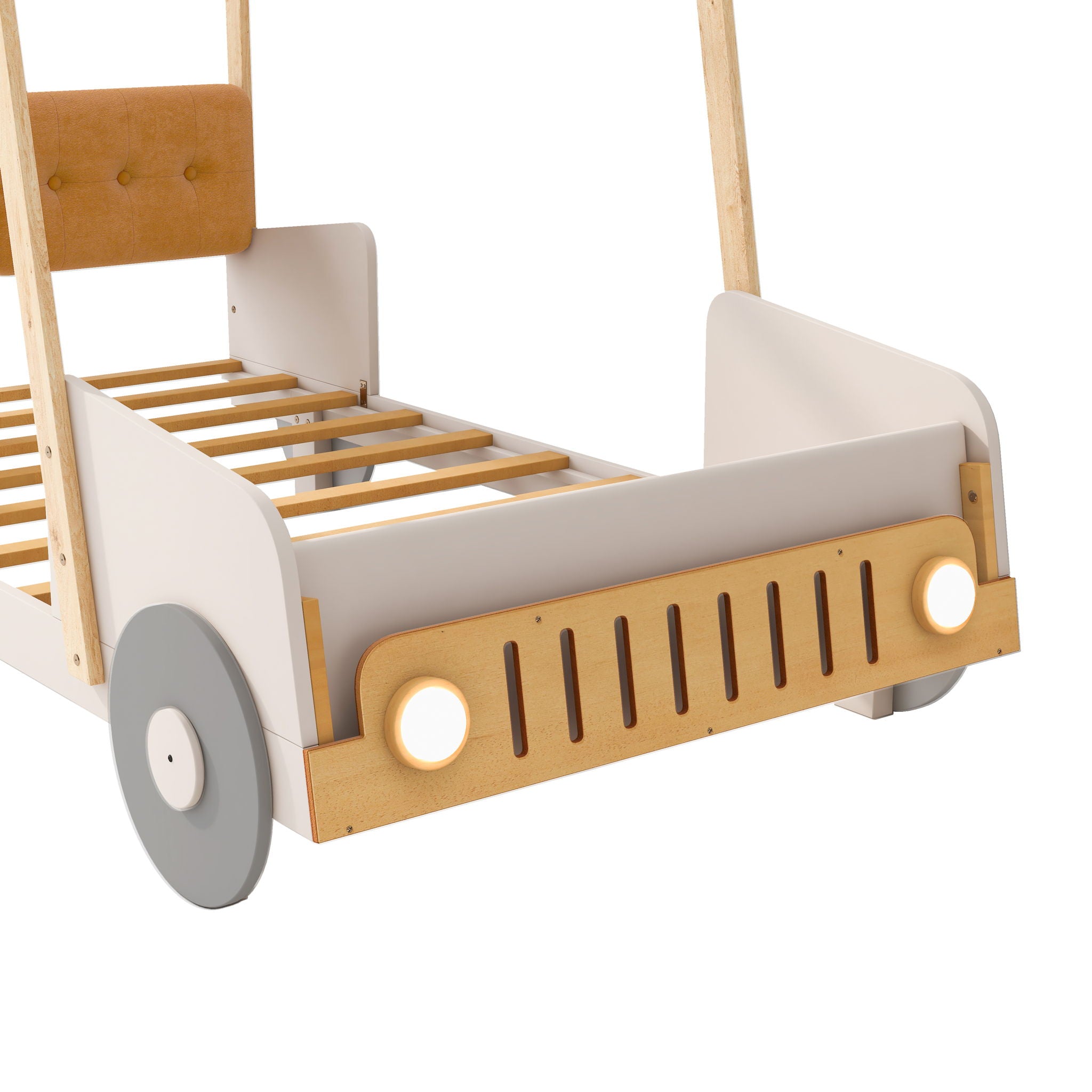 Car Bed With Pillow, Ceiling Cloth And LED