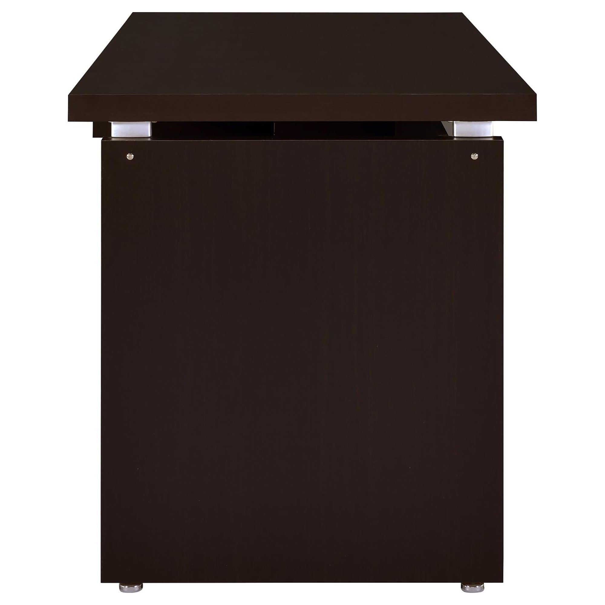 Floating - Top Computer Desk With Pullout Keyboard Shelf - Brown