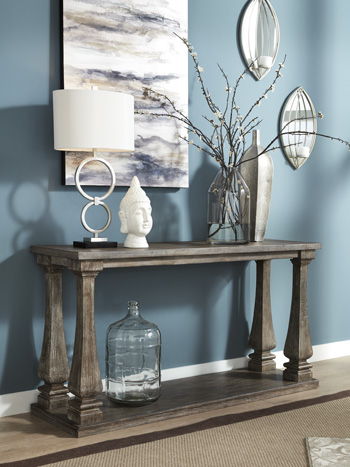 Ashley Furniture Johnelle - Gray - Sofa Table | Meri Furniture