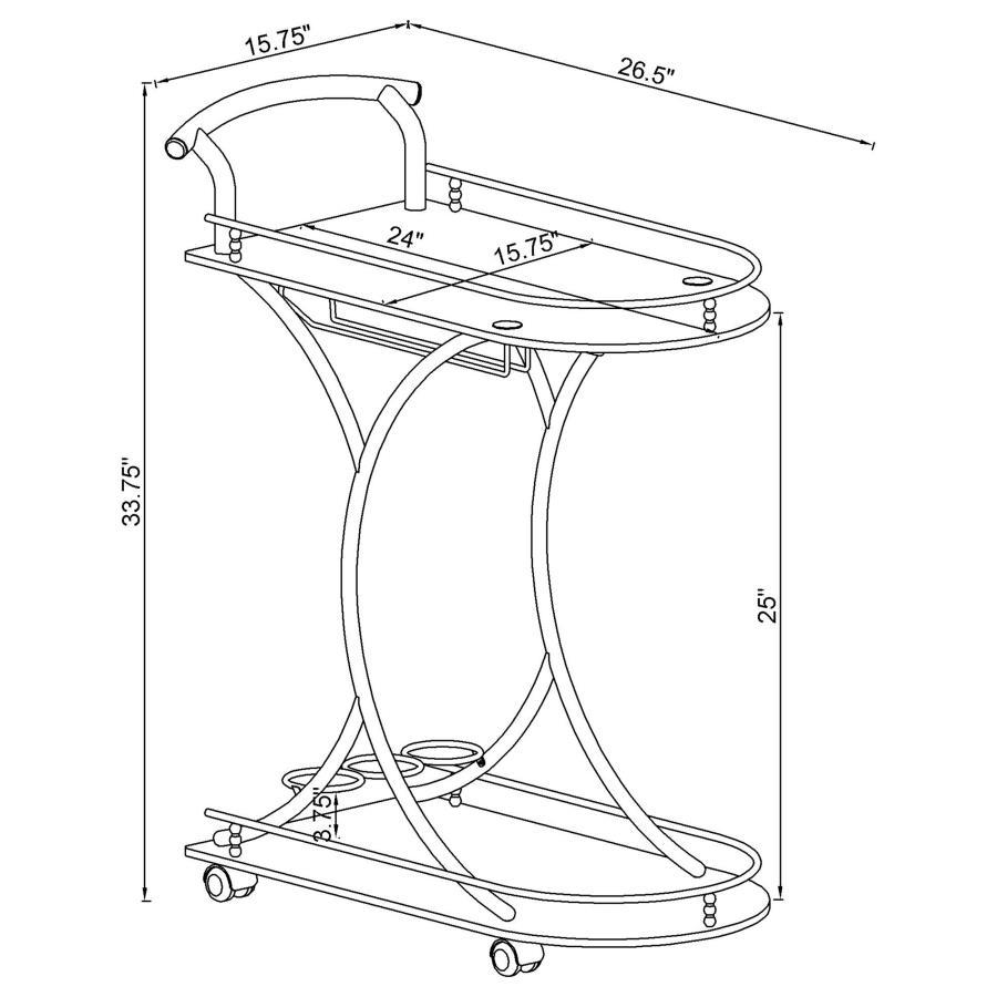 Coaster Fine Furniture Elfman - 2-Shelve Serving Cart | Meri Furniture