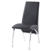 Noland - Side Chair Set of 2) - Gray Synthetic Leather & Chrome