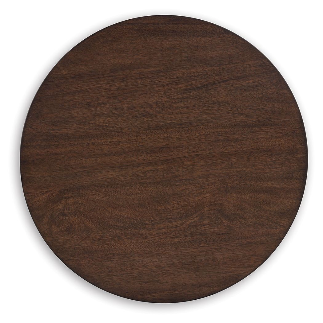 Signature Design by Ashley® Korestone - Dark Brown - Round End Table | Meri Furniture
