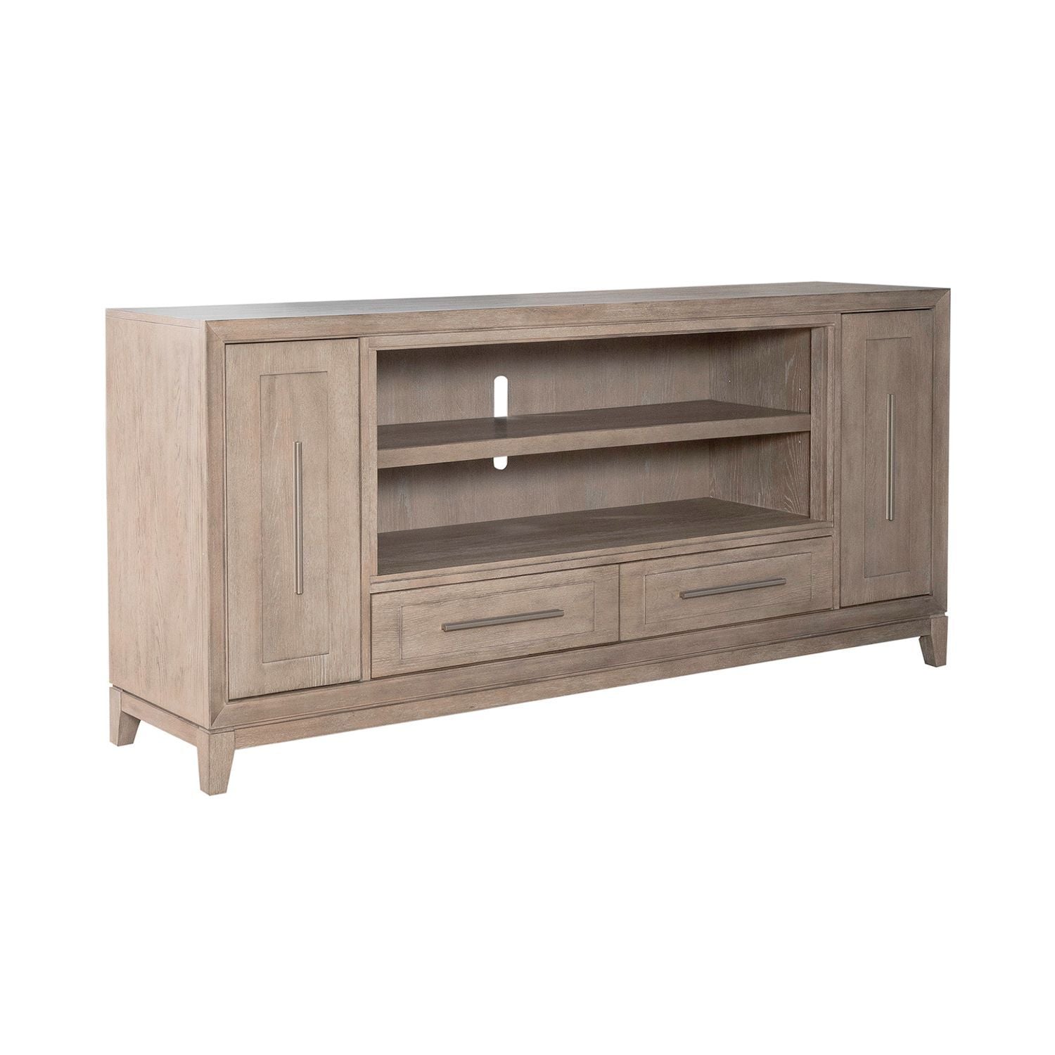 Fireplace TV Consoles - 80" Fireplace TV Console - Light Brown