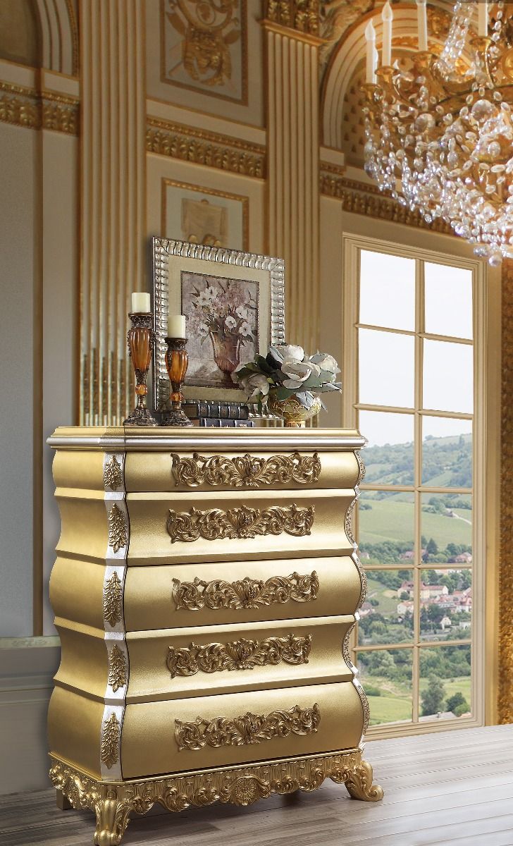 ACME Seville - Chest - Gold Finish | Meri Furniture