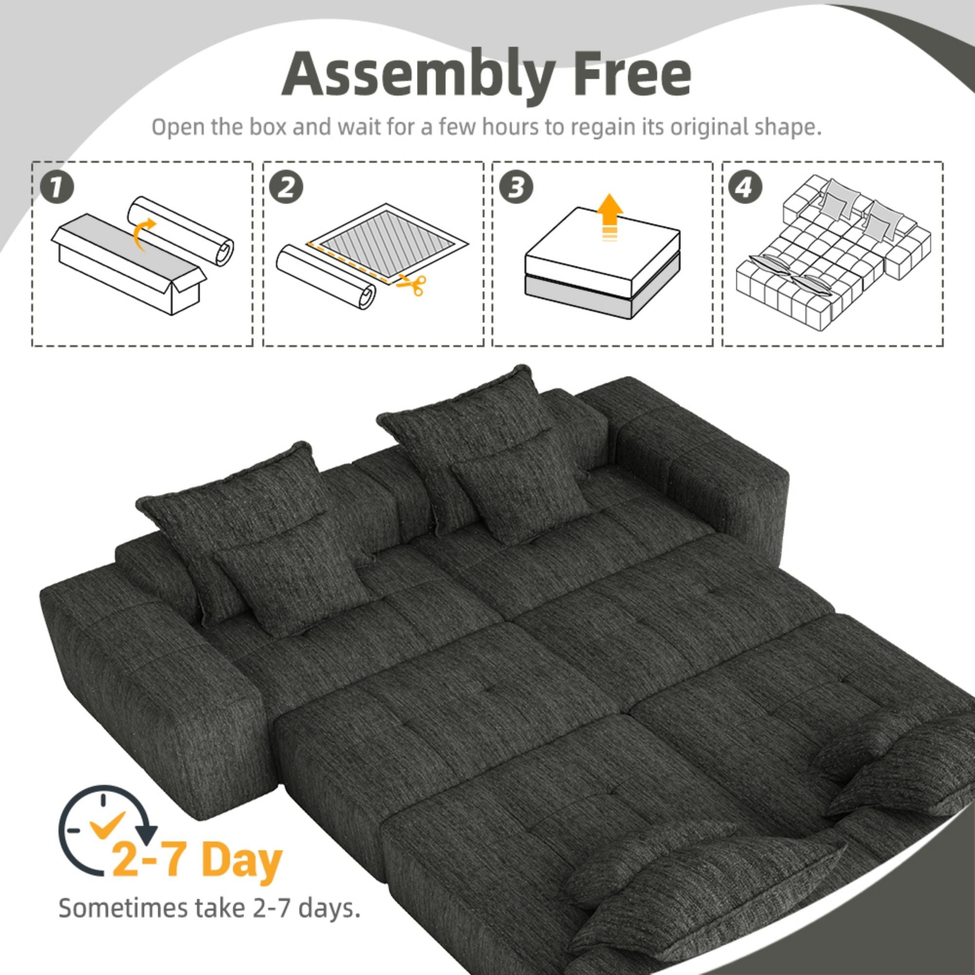 Modern Oversized Diy Combination, Modular Sectional Sofa With Pillows