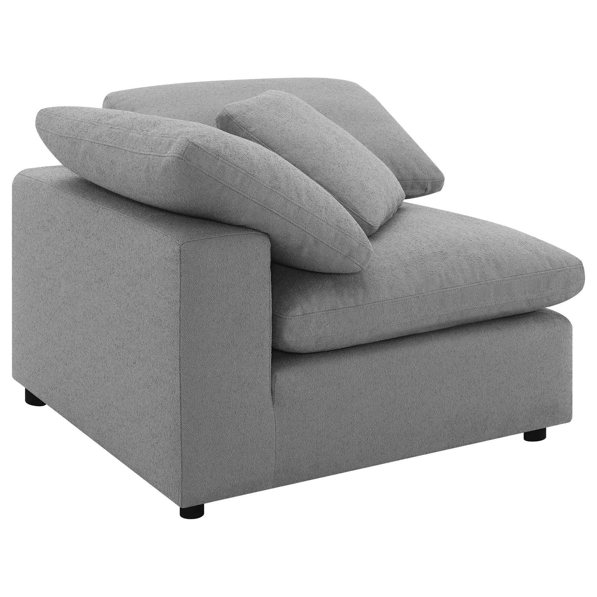 Segoura - 5 Piece Upholstered Modular Sectional With Reclined Back Pillows - Gray
