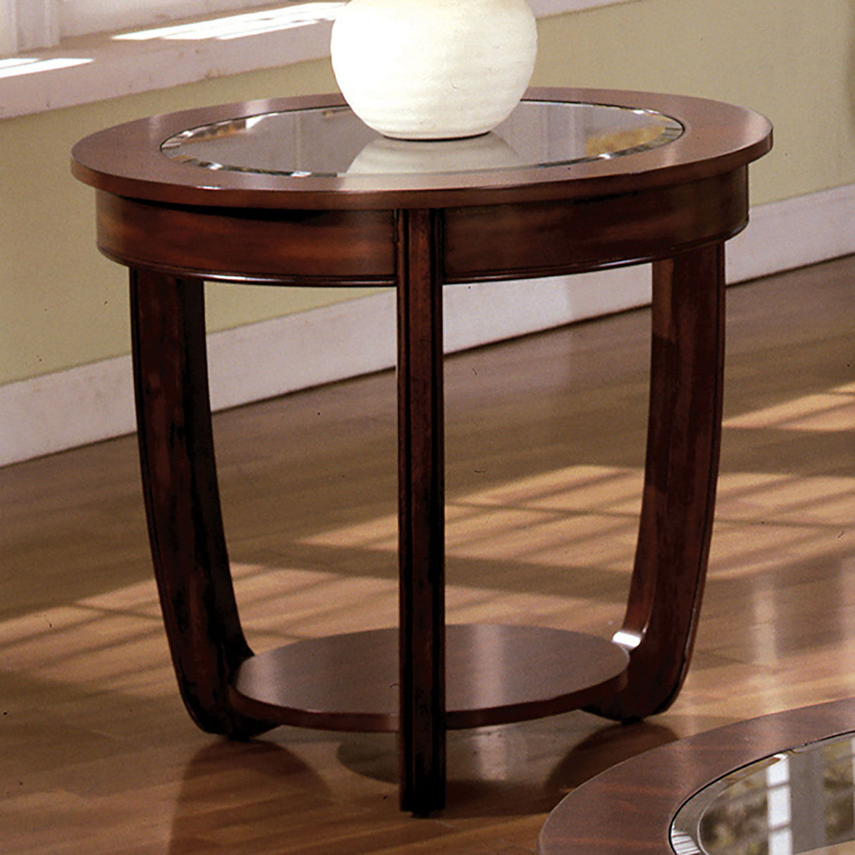 Furniture of America Crystal Falls - End Table - Dark Cherry | Meri Furniture