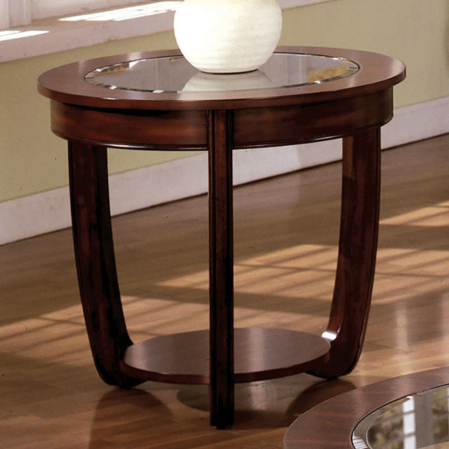 Furniture of America Crystal Falls - End Table - Dark Cherry | Meri Furniture
