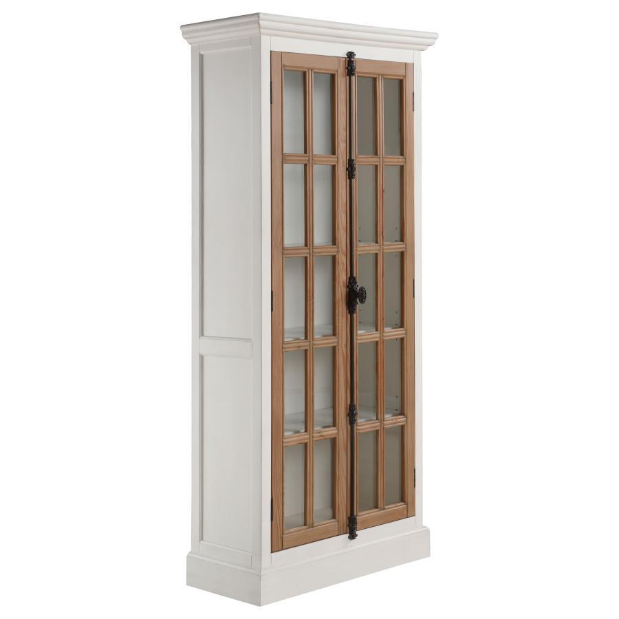 Coaster Fine Furniture Tammi - 2 Door Wood Tall Cabinet Distressed White And Brown - Distressed White And Brown | Meri Furniture