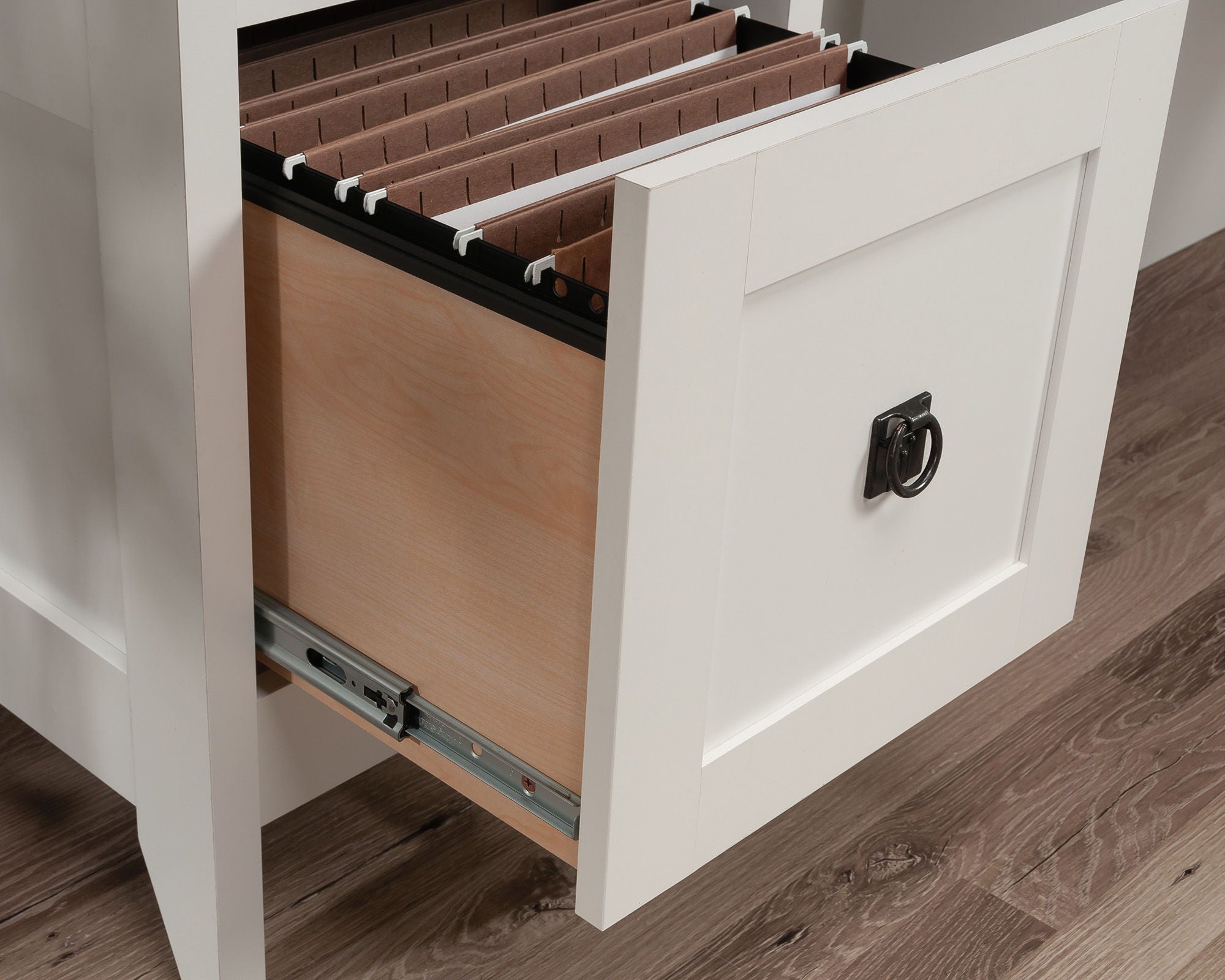 L-Shaped Home Office Desk in Soft White