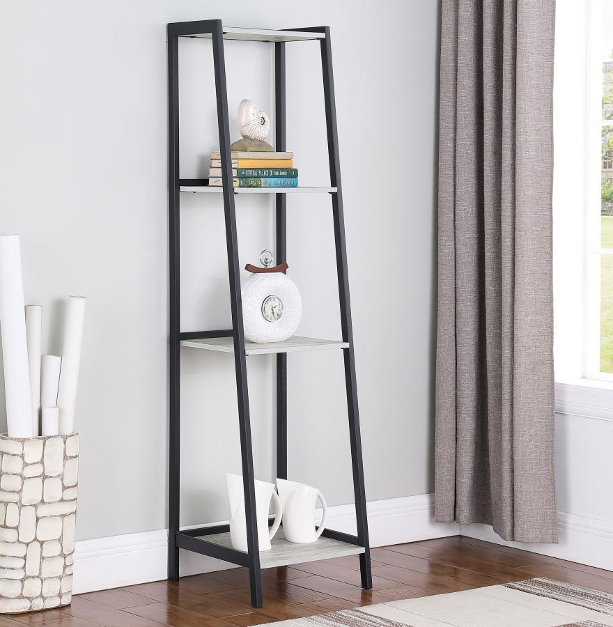 Coaster Fine Furniture Pinckard - 4-Shelf Bookshelf - Gray Stone | Meri Furniture