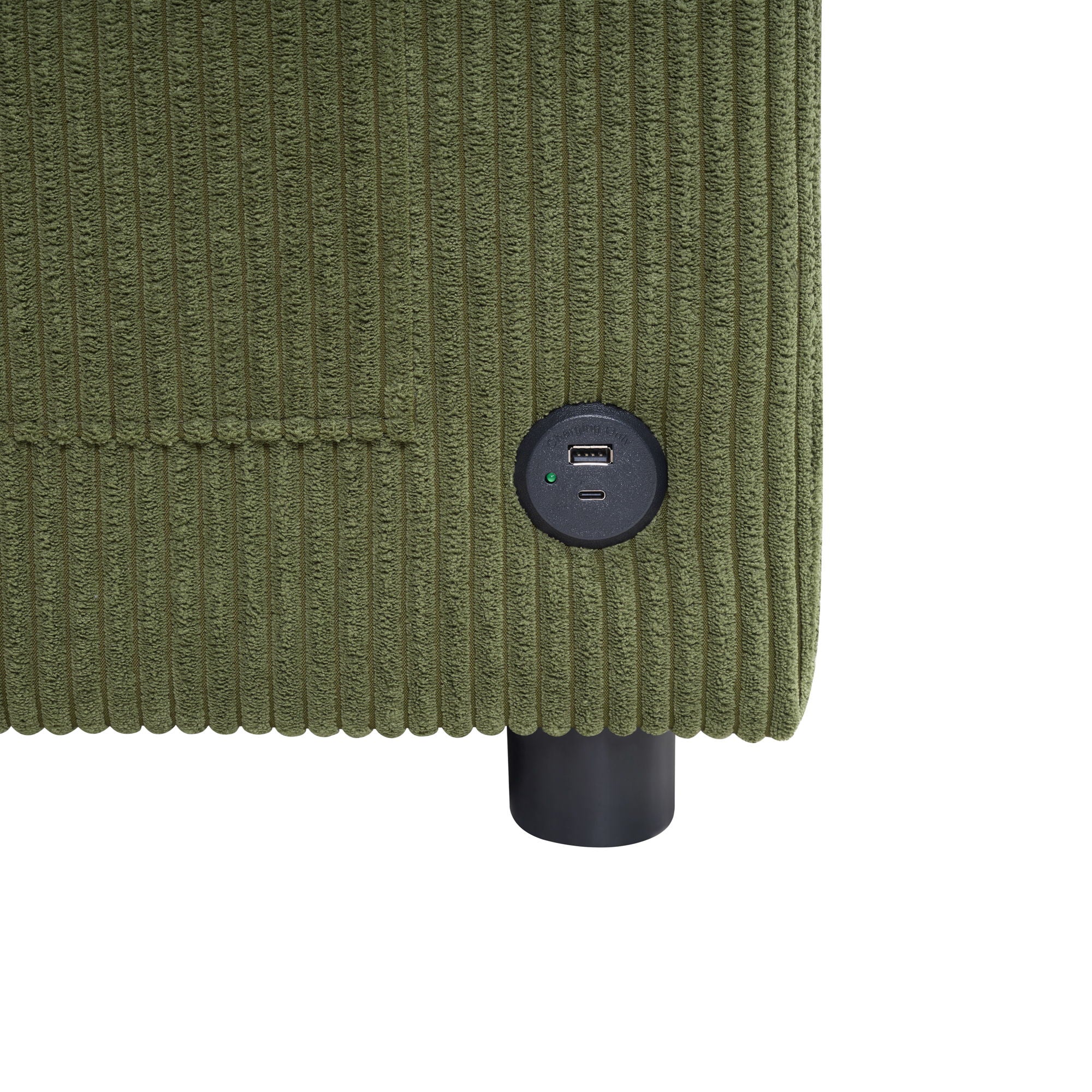 Sleeper Sofa With Foldable Mattress, USB Ports, Side Table & Storage Pocket