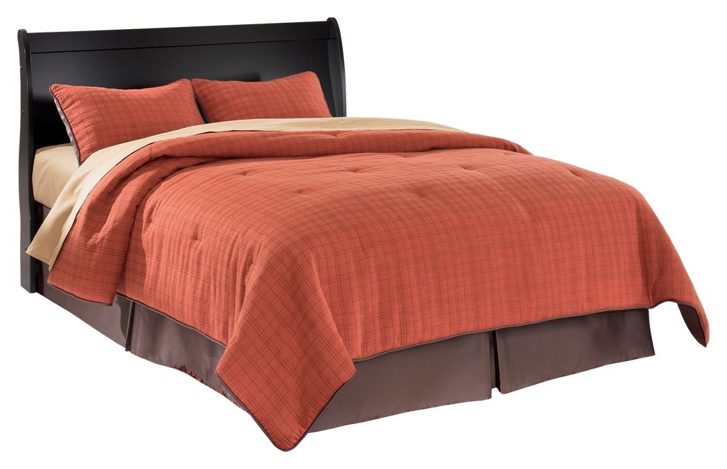 Ashley Furniture Huey - Black - Queen Sleigh Headboard | Meri Furniture