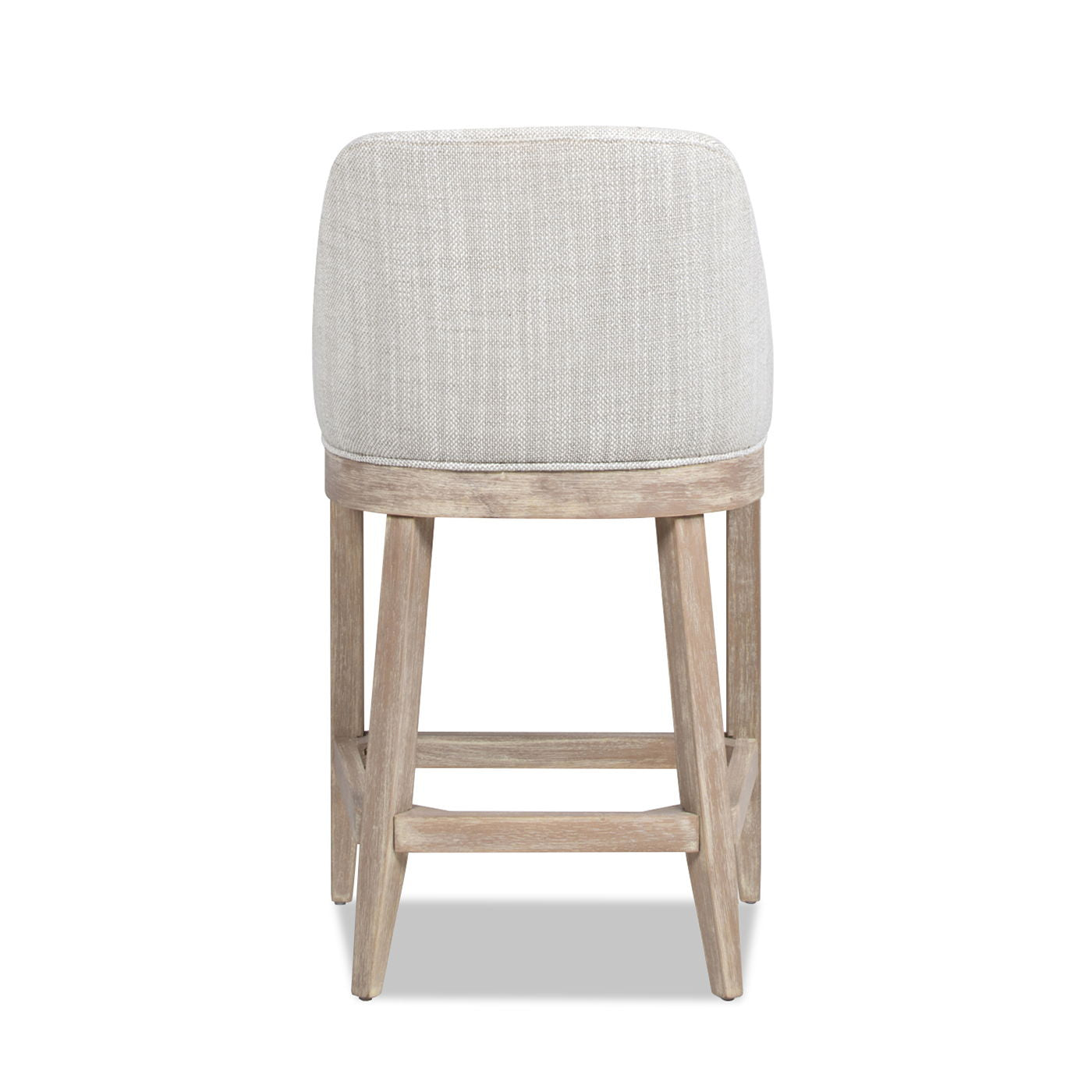 Newport - Coastal Curved Back Upholstered Counter Stool - Two Tone Neutral Gray
